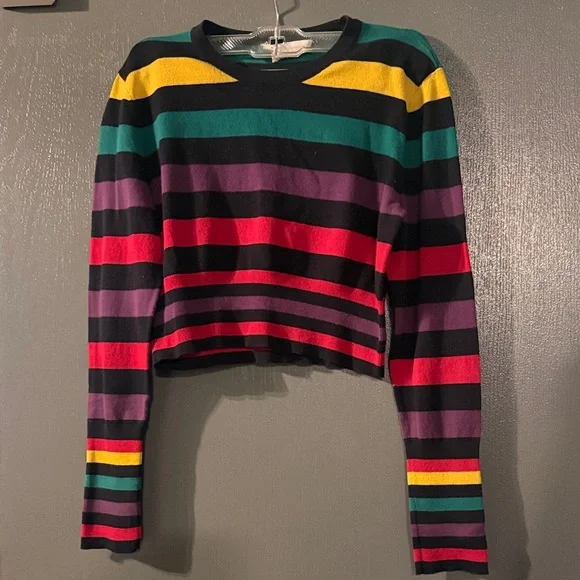BCBGeneration Multicolor Striped Crop Top - Picture 1 of 2